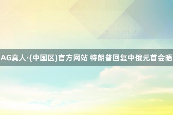 AG真人·(中国区)官方网站 特朗普回复中俄元首会晤