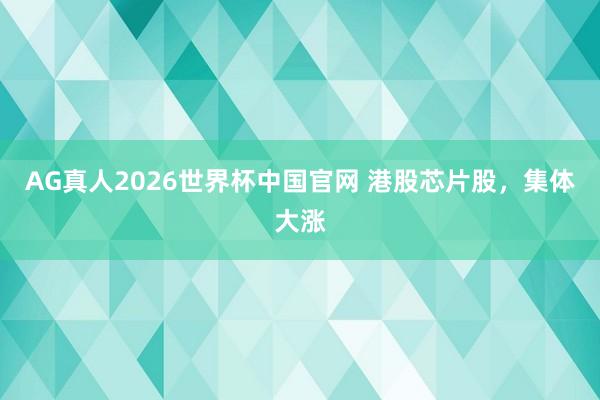 AG真人2026世界杯中国官网 港股芯片股,集体大涨