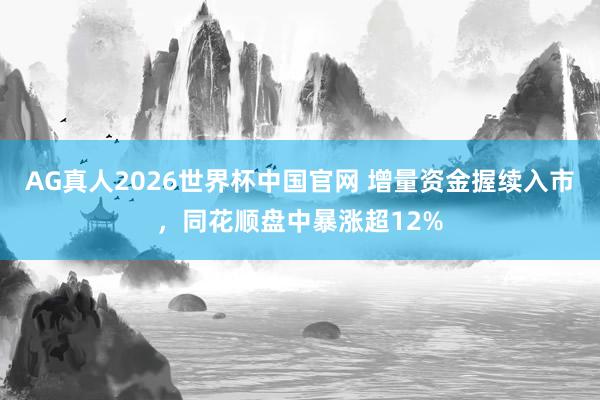 AG真人2026世界杯中国官网 增量资金握续入市,同花顺盘中暴涨超12%