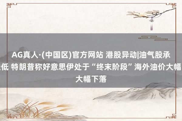 AG真人·(中国区)官方网站 港股异动|油气股承压走低 特朗普称好意思伊处于“终末阶段”海外油价大幅下落