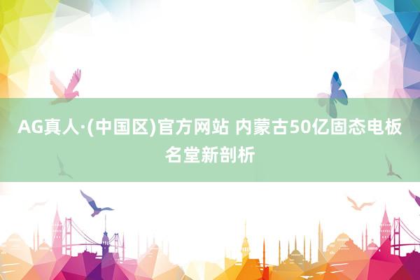 AG真人·(中国区)官方网站 内蒙古50亿固态电板名堂新剖析