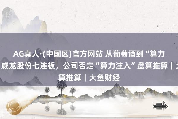 AG真人·(中国区)官方网站 从葡萄酒到“算力想法”?威龙股份七连板,公司否定“算力注入”盘算推算|大鱼财经