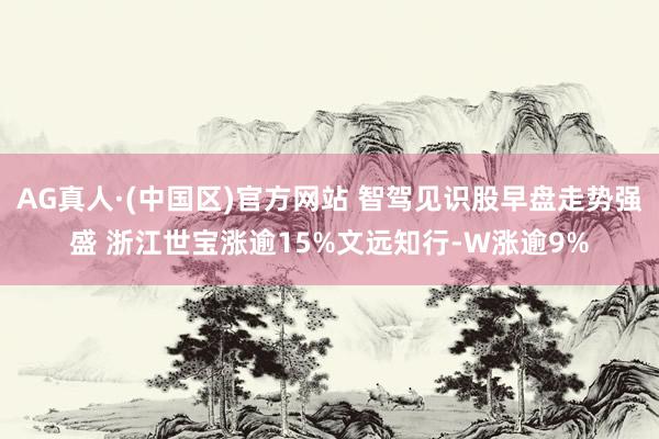 AG真人·(中国区)官方网站 智驾见识股早盘走势强盛 浙江世宝涨逾15%文远知行-W涨逾9%