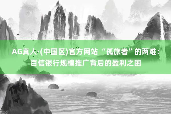 AG真人·(中国区)官方网站 “孤旅者”的两难：百信银行规模推广背后的盈利之困