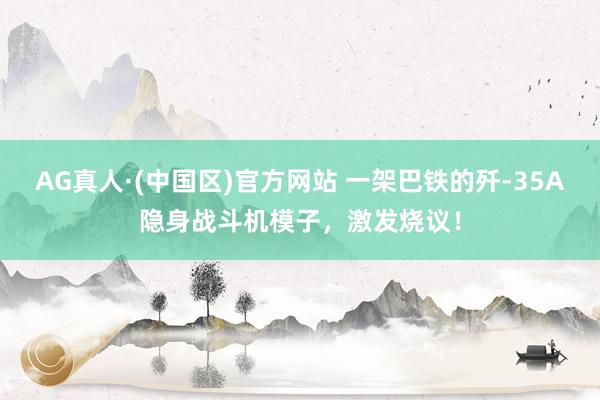 AG真人·(中国区)官方网站 一架巴铁的歼-35A隐身战斗机模子，激发烧议！