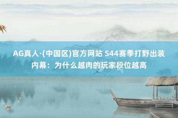 AG真人·(中国区)官方网站 S44赛季打野出装内幕:为什么越肉的玩家段位越高
