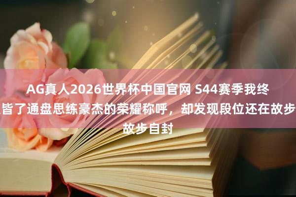 AG真人2026世界杯中国官网 S44赛季我终于集皆了通盘思练豪杰的荣耀称呼,却发现段位还在故步自封