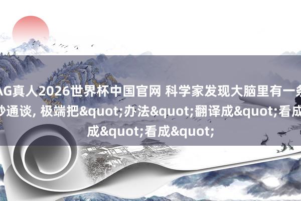 AG真人2026世界杯中国官网 科学家发现大脑里有一条好意思妙通谈， 极端把"办法"翻译成"看成"