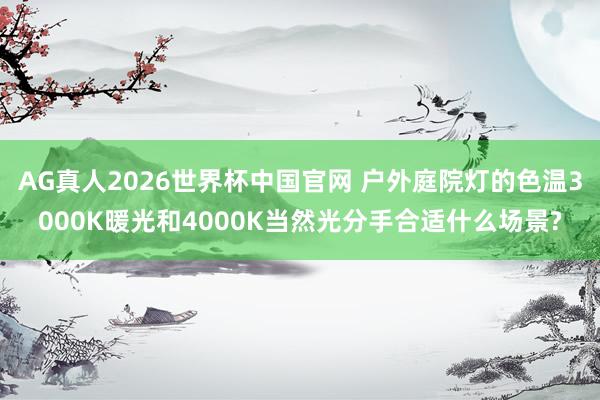 AG真人2026世界杯中国官网 户外庭院灯的色温3000K暖光和4000K当然光分手合适什么场景?