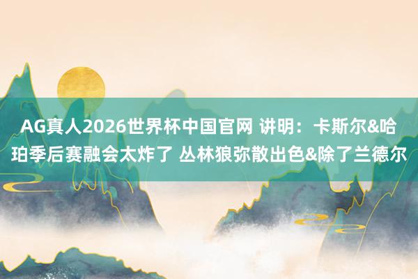 AG真人2026世界杯中国官网 讲明：卡斯尔&哈珀季后赛融会太炸了 丛林狼弥散出色&除了兰德尔