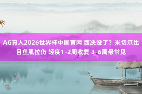 AG真人2026世界杯中国官网 西决没了?米切尔比目鱼肌拉伤 轻度1-2周收复 3-6周最常见