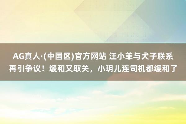 AG真人·(中国区)官方网站 汪小菲与犬子联系再引争议!缓和又取关,小玥儿连司机都缓和了