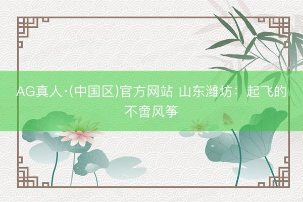 AG真人·(中国区)官方网站 山东潍坊：起飞的不啻风筝
