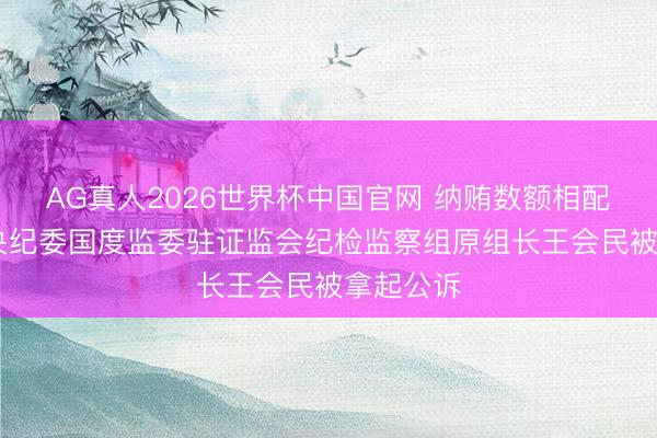 AG真人2026世界杯中国官网 纳贿数额相配宽广 中央纪委国度监委驻证监会纪检监察组原组长王会民被拿起公诉